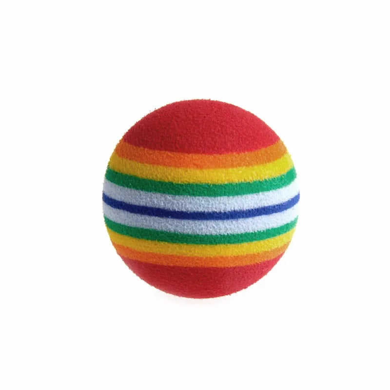 10Pcs Colorful Cat Toy Ball Interactive Cat Toys Play Chewing Rattle Scratch Natural Foam Ball Training Pet Supplies YX#