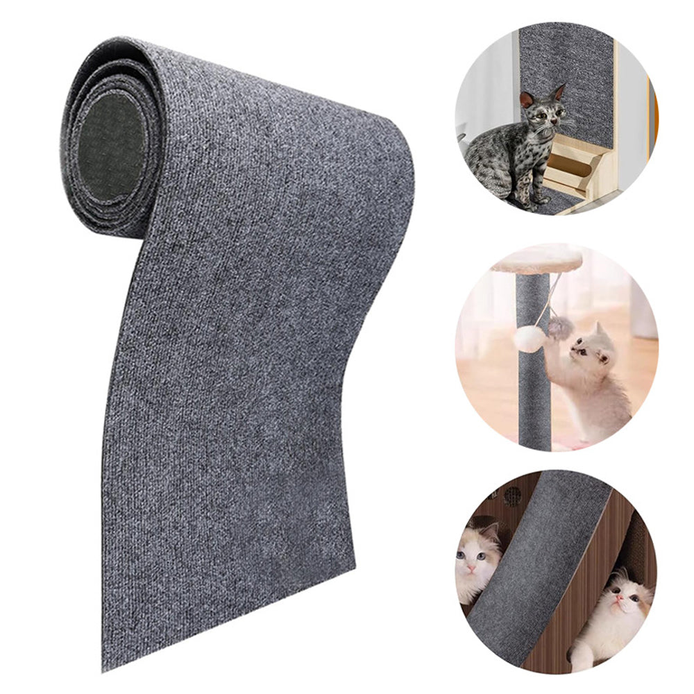 Wall Anti Cat Scratch Sofa DIY Cats Scratch Board Sofa Protection Paws Sharpen Trimmable Self-adhesive Carpet Cats Scratch Board