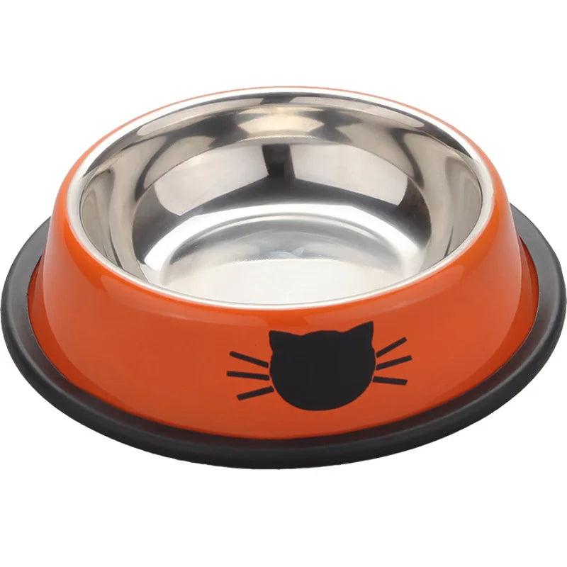 New Assemblable Multicolor Stainless Steel Dog Cat Bowl Non-slip Non-fall Eat Drink Pet Food Container Feeder Dish Bowl