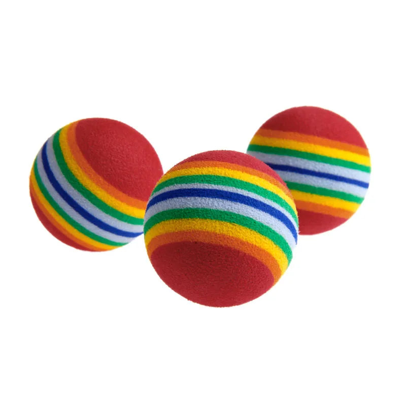 10Pcs Colorful Cat Toy Ball Interactive Cat Toys Play Chewing Rattle Scratch Natural Foam Ball Training Pet Supplies YX#