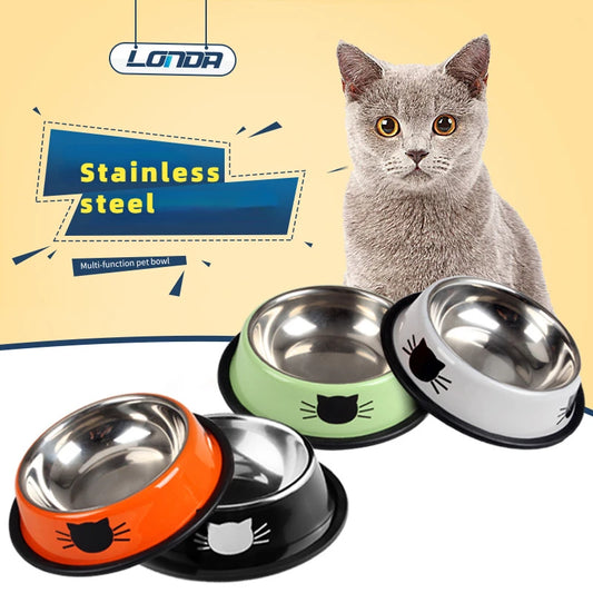 New Assemblable Multicolor Stainless Steel Dog Cat Bowl Non-slip Non-fall Eat Drink Pet Food Container Feeder Dish Bowl