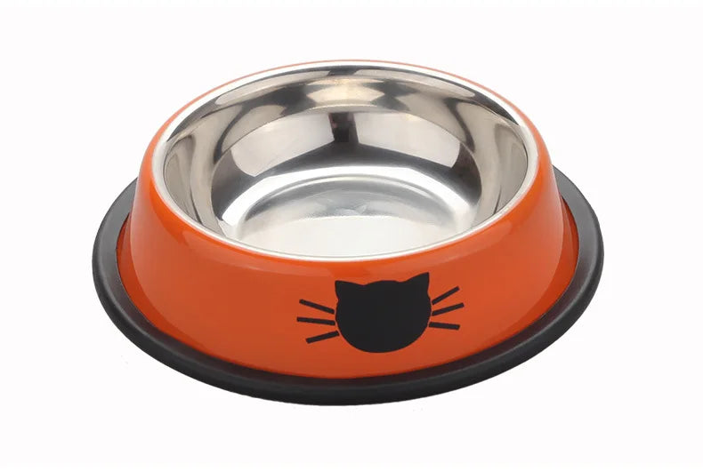 New Assemblable Multicolor Stainless Steel Dog Cat Bowl Non-slip Non-fall Eat Drink Pet Food Container Feeder Dish Bowl