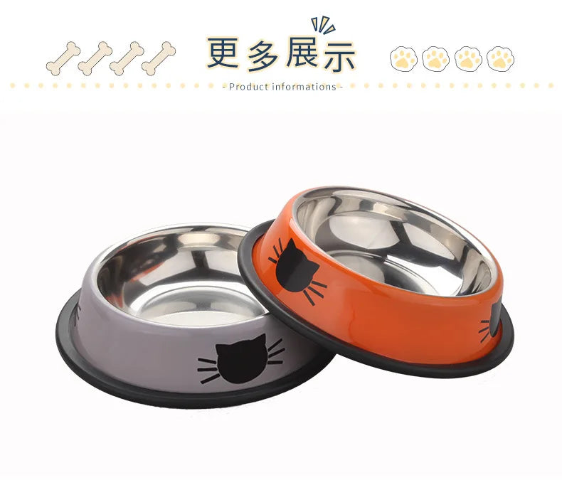 New Assemblable Multicolor Stainless Steel Dog Cat Bowl Non-slip Non-fall Eat Drink Pet Food Container Feeder Dish Bowl