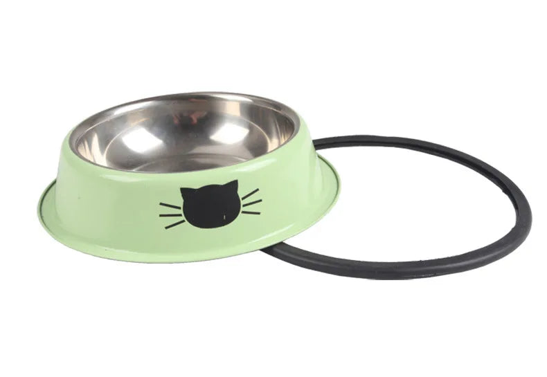 New Assemblable Multicolor Stainless Steel Dog Cat Bowl Non-slip Non-fall Eat Drink Pet Food Container Feeder Dish Bowl