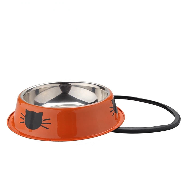 New Assemblable Multicolor Stainless Steel Dog Cat Bowl Non-slip Non-fall Eat Drink Pet Food Container Feeder Dish Bowl