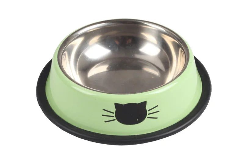 New Assemblable Multicolor Stainless Steel Dog Cat Bowl Non-slip Non-fall Eat Drink Pet Food Container Feeder Dish Bowl