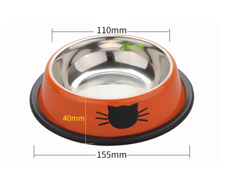 New Assemblable Multicolor Stainless Steel Dog Cat Bowl Non-slip Non-fall Eat Drink Pet Food Container Feeder Dish Bowl