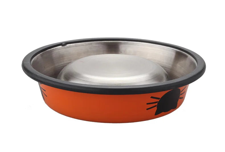 New Assemblable Multicolor Stainless Steel Dog Cat Bowl Non-slip Non-fall Eat Drink Pet Food Container Feeder Dish Bowl