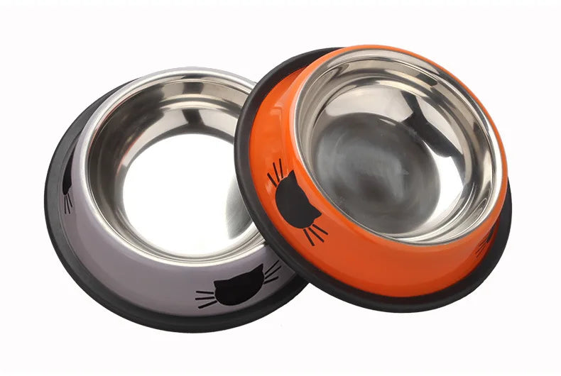 New Assemblable Multicolor Stainless Steel Dog Cat Bowl Non-slip Non-fall Eat Drink Pet Food Container Feeder Dish Bowl