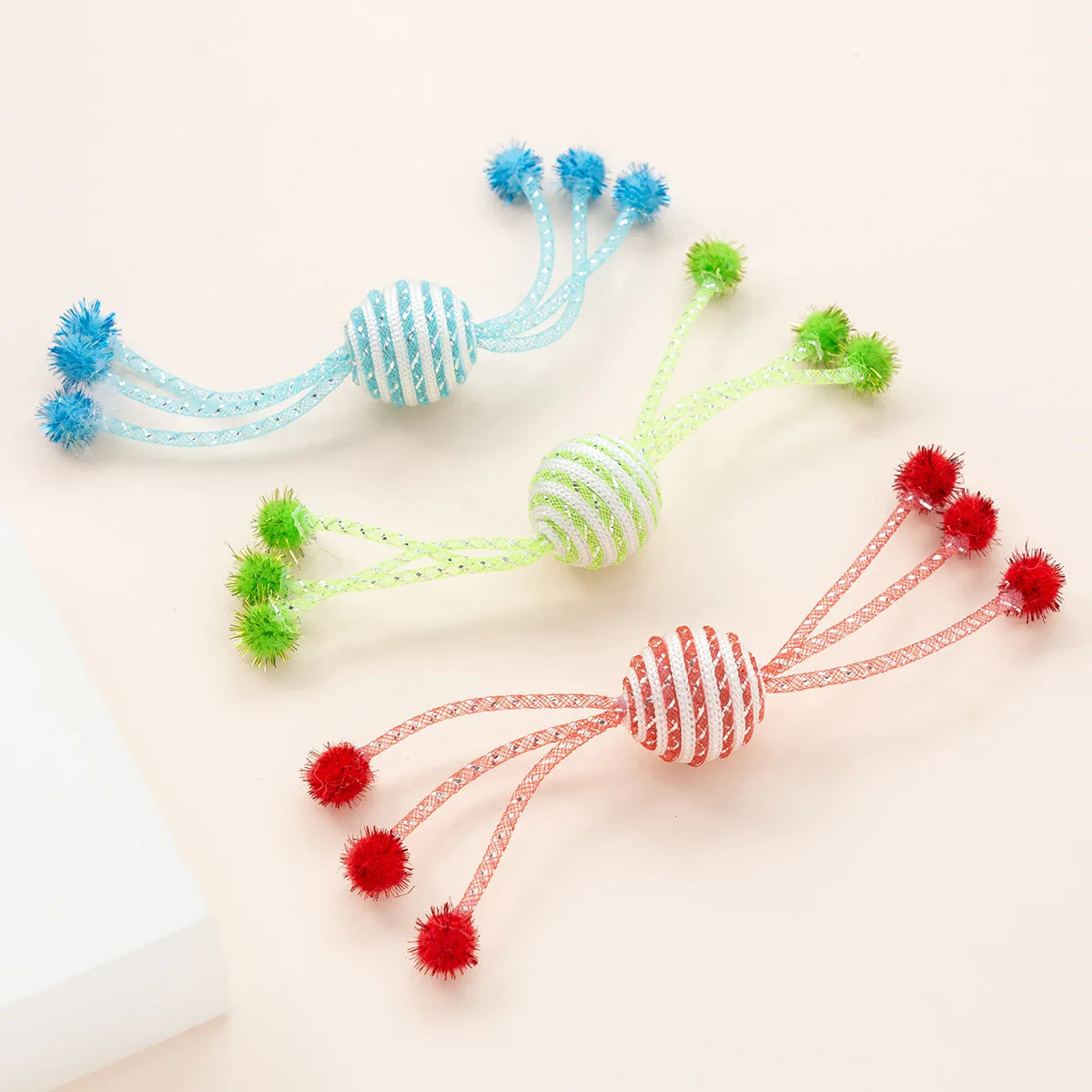 Cat Toy Self Hi Cats Sticks Cat Toys Interactive 2PC Ropes Ball Toys for Cats Teasing Bite-resistant Wool Ball 2PCS Pet Products