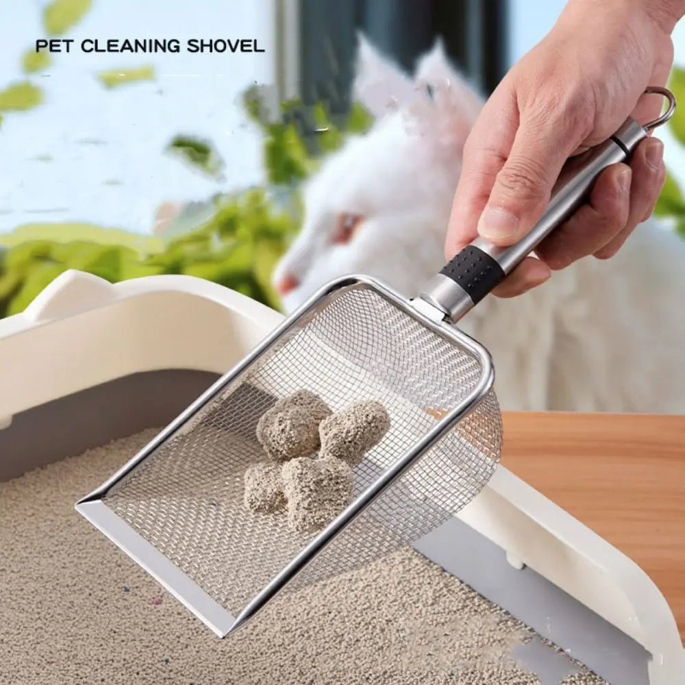 Pet Cleaning Tool Metal Aluminum Alloy Cat Litter Scoop Stainless Steel Durable Handle Pet Poop Shovel